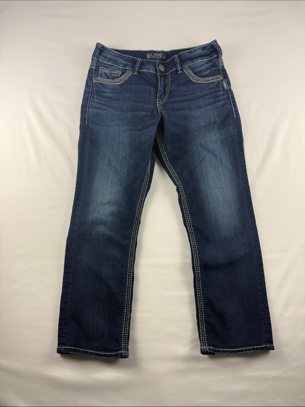 Silver Jeans Suki Mid Capri Dark Wash Low Rise Y2K Women's Size 29